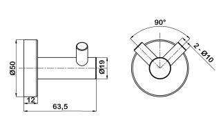 Двойной крючок Swedbe Attribut 9815B чёрный